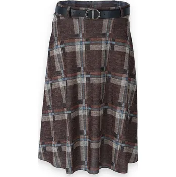 Dámská sukně Sukně karo U8238 Italie barva: hnědá