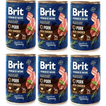 Pro psa Brit Premium by Nature Vepřové maso s průdušnicí 6x400g