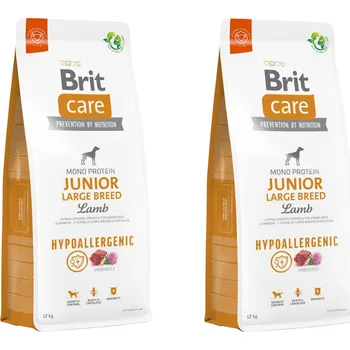BRIT CARE Dog Hypoallergenic Junior Large Breed Lamb 2x12kg