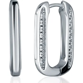 Šperk JVD Oválné stříbrné náušnice se zirkony SVLE2410XJ4BI00 + 2 měsíce na vrácení zboží