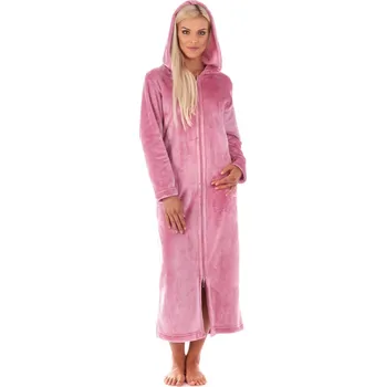 Dámský župan Dámský župan Siena s kapucí na zip 3656 starorůžová - Vestis XL