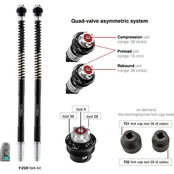 Matris Dampers Itálie Ducati MONSTER 1200S 14/16 & 17/20 Náboje předních vidlic ''fork cartridge kit'' F25R
