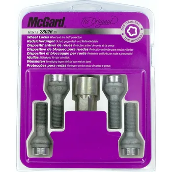Šroubek na kolo McGard bezpečnostní šrouby M12x1,5x36mm koule R12, klíč 17