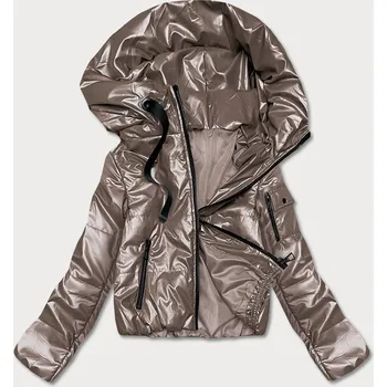 Krátká dámská bunda v barvě cappuccino (B8138-12) odstíny béžové XL (42)