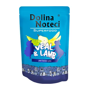 DOLINA NOTECI SUPERFOOD telecí a jehněčí 10x300g mokré krmivo pro psy SLEVA 2%