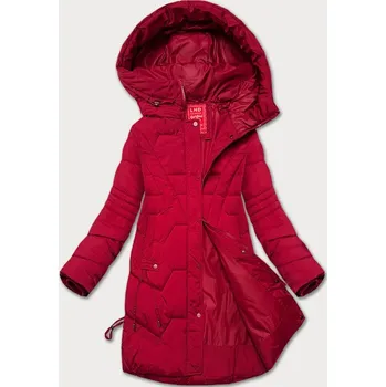 Dámská bunda Dámská bunda ve vínové bordó barvě pro přechodné období s kapucí LHD (LHD-24585) odstíny červené L (40)