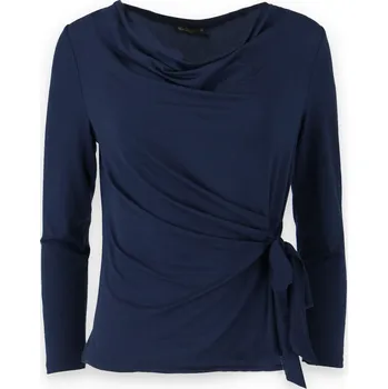 Dámská halenka Halenka s vázáním U8381 Italie barva: modrá tmavá