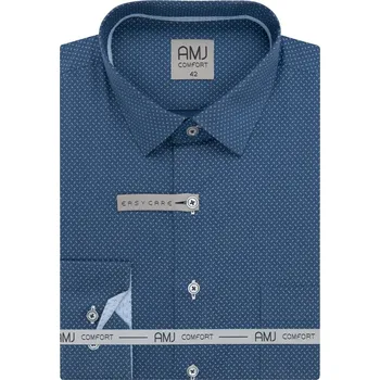 Pánská funkční košile AMJ Comfort fit modrá se vzorem velikost: 41, délka rukávu: dlouhý rukáv