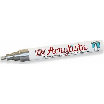 Kuretake Akrylový fix ZIG Acrylista Chisel 6 mm - 102 Silver