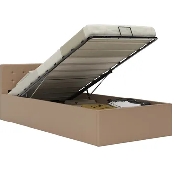 Nábytek vidaXL Marketos Rám postele zvedací úložiště cappuccino umělá kůže 90 x 200 cm