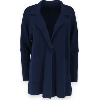 Dámský svetr Sako úplet oversize 5108 Itálie barva: modrá tmavá