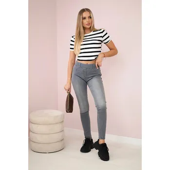 Dámské kalhoty Grafitové džínové kalhoty 3XL