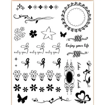 Dětské razítko Gelová razítka - Kytičky "Enjoy your life"