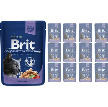 Volný čas Brit Premium Cat Pouch with Cod Fish 12x100g