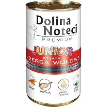 Krmivo pro psa Dolina Noteci PREMIUM Junior bohatá na hovězí srdce 6x400g