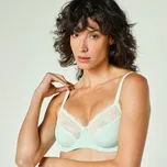 Blancheporte Zmenšující podprsenka z krajky a mikrovlákna, s kosticemi zelená 90E