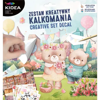 samolepka Kidea Kidea, NTKEKA, sada transferových samolepek s tematickým pozadím, medvídci, 8 ks