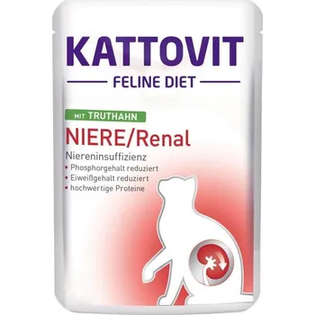 Krmivo pro kočku Kattovit Niere/Renal krůtí 85g sáček