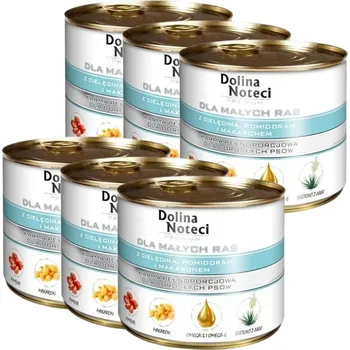 Krmivo pro psa Dolina Noteci PREMIUM pro psy malých plemen s telecím rajčaty a těstovinami 6x185g