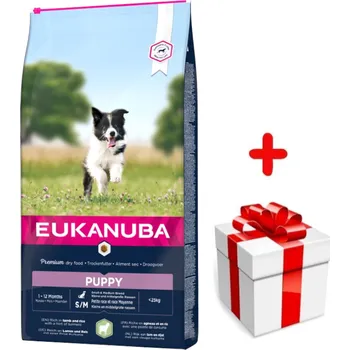 EUKANUBA Puppy&Junior Small/Medium Lamb&Rice 12kg + Překvapení pro psa