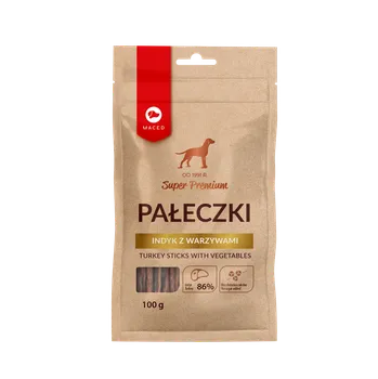 Pamlsek pro psa MACED krůtí tyčinky se zeleninou 100g