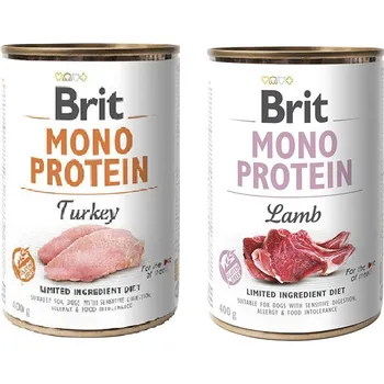 Volný čas BRIT MONO PROTEIN TURKEY 12x400g + BRIT MONO PROTEIN LAMB 12x400g