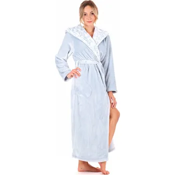 Dámský župan Dámský župan Flora s kapucí 3956 jednobarevný ledově modrá - Vestis XXL