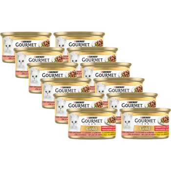 Krmivo pro kočku Purina Gourmet Gold losos/kuře v omáčce 12x85g