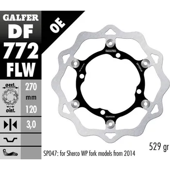 Brzdový kotouč PLOVOUCÍ VLNA BRZDOVÉHO KOTOUČE DF772FLW