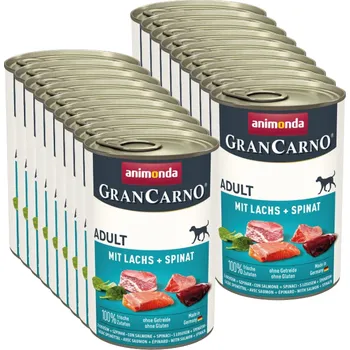 Krmivo pro psa ANIMONDA GranCarno Adult Dog Příchuť: Losos + špenát 18x400g