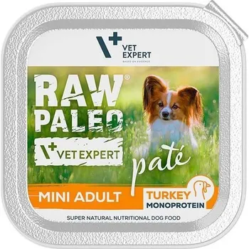 Krmivo pro psa Vetexpert RAW PALEO PATE MINI adult turkey 150g - indická etiketa