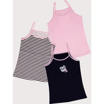 Dívčí spodní prádlo Dívčí spodní košilky set 3 kusů PANDA TRE020 modrá 98-104-3-4-let