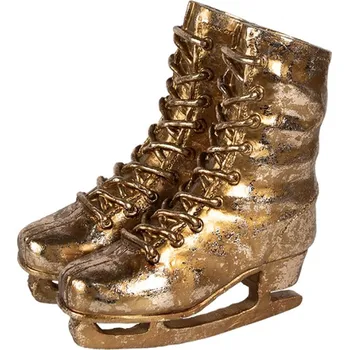 Zlatá vánoční dekorace lední brusle – 15x12x17 cm