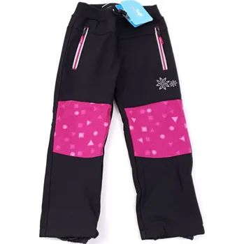 Chlapecké kalhoty Kugo Dětské oteplené softshellové kalhoty 98-140 Barva: černé + růžová, Velikost: 104
