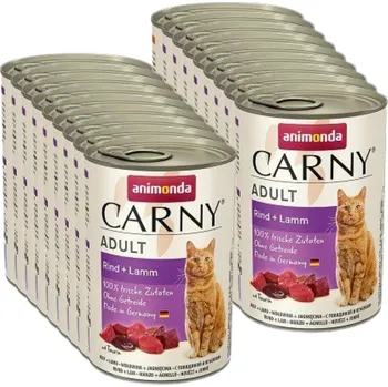 Pro kočku Animonda Carny Adult konzerva hovězí/jehněčí 18x400g