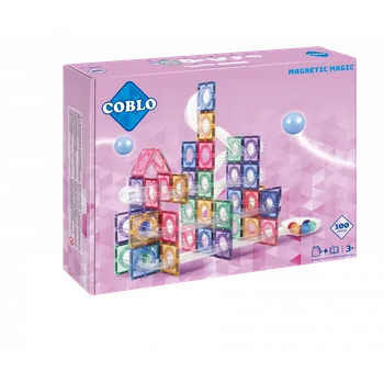 ostatní stavebnice Coblo - Magnetická stavebnice - kuličková dráha PASTEL (100 ks)