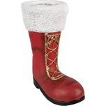 Vánoční dekorace červená keramická holínka Santa Clause – 32x19x36 cm