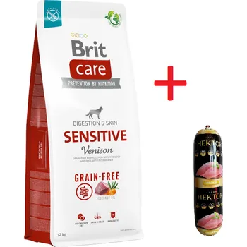 Volný čas BRIT CARE Grain-free Sensitive Venison 12kg + Hektor 900g GRATIS !!!!!!