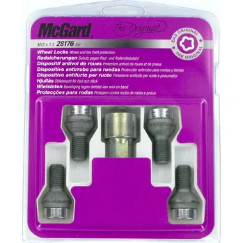 Šroubek na kolo McGard bezpečnostní šrouby M12x1,5x20,6mm koule R12, klíč 17