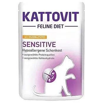 Krmivo pro kočku Kattovit Sensitive kuře+krutí 85g sáček