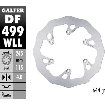 Brzdový kotouč BRZDOVÝ KOTOUČ S PEVNOU VLNOU DF499WLL