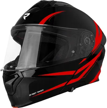 Helma na motorku Vyklápěcí helma na motorku Street Racer Fury černo-červená XL