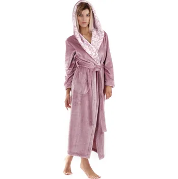 Dámská móda Dámský župan Flora s kapucí 3956 4353 mauve mist - Vestis S