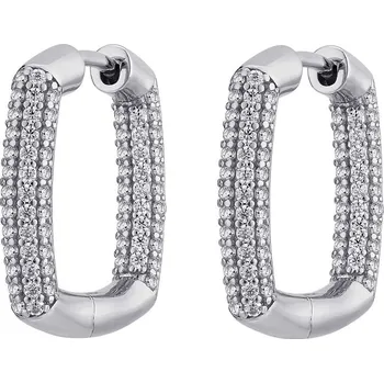 Náušnice Rosato Blyštivé stříbrné náušnice s čirými zirkony Bianca RZBI2 3 cm + 2 měsíce na vrácení zboží