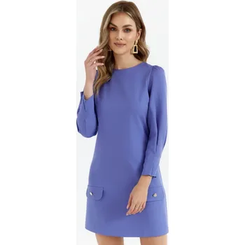 Dámská móda K148 Trapézové šaty - světle fialové EU XXL