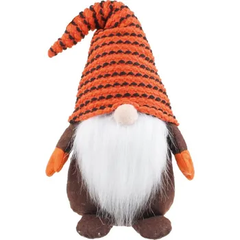 Figurka Skřítek na postavení s pruhovanou čepicí 41 cm