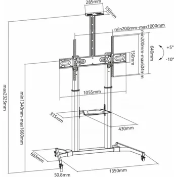Televizní držák Sbox FS-3610 Floor Ultra-Large LED TV Stand 60-100" 100kg