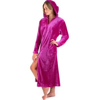 Dámský župan Dámský župan Siena s kapucí na zip 3656 fuchsiová - Vestis S