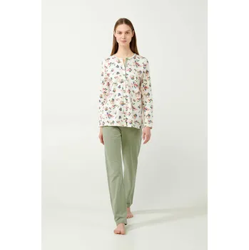 Dámské pyžamo Vamp - Pastelové květinové pyžamo 21352 - Vamp green tea M