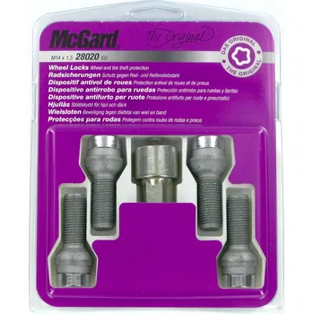 Šroubek na kolo McGard bezpečnostní šrouby M14x1,5x31,8mm koule R12, klíč 17